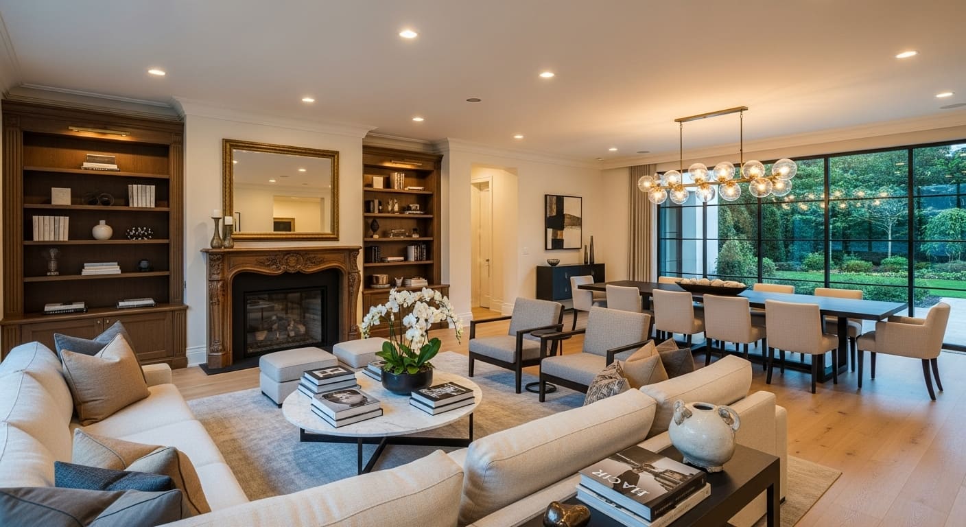 Professional deep cleaning service being performed by a Glossy House Cleaning expert in a bright, modern Walnut Creek home for a New Year reset.