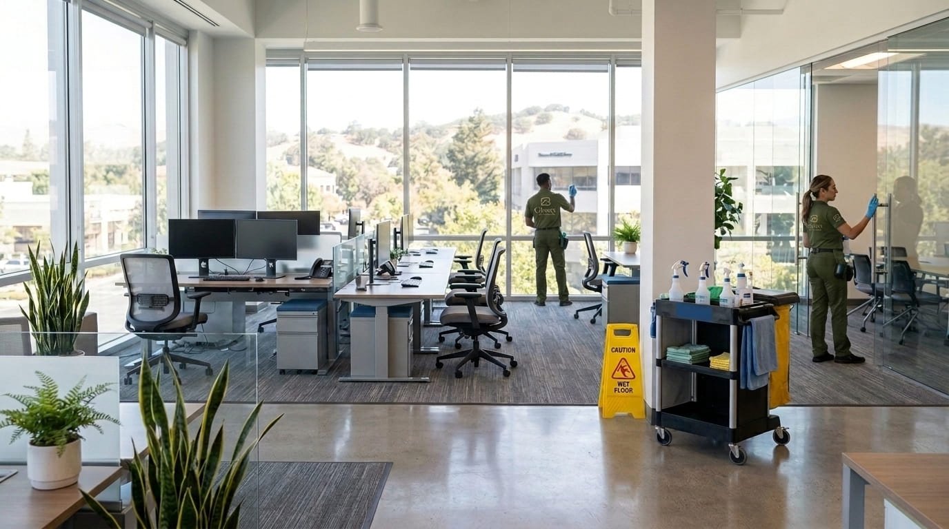 Professional office cleaning and commercial sanitization services in Walnut Creek CA by Glossy.