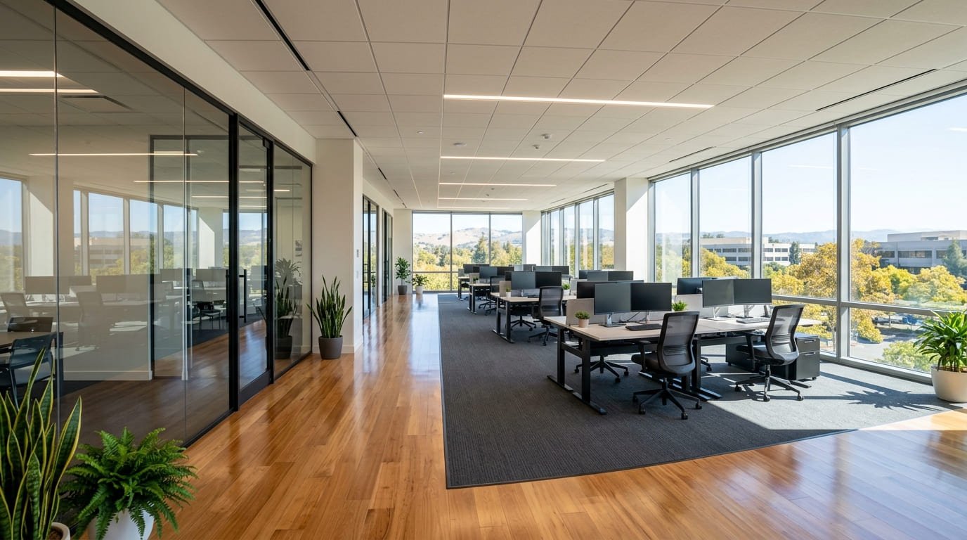 Professional office cleaning service and workstation sanitization in Walnut Creek, CA by Glossy.